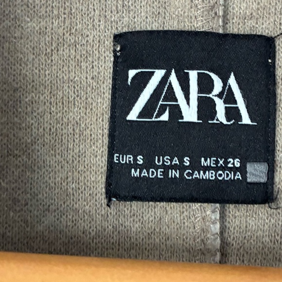 Zara Open Front Lapel Coat in sand beige Size Small - Picture 5 of 12